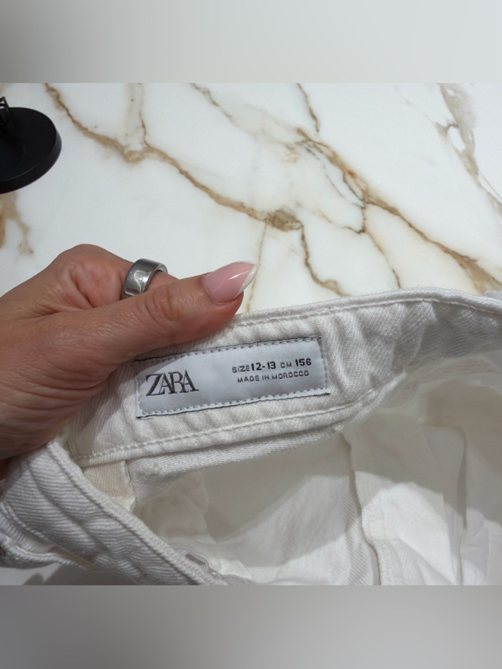 Zara girls White High-Rise Jeans 12-13yr - Picture 4 of 6